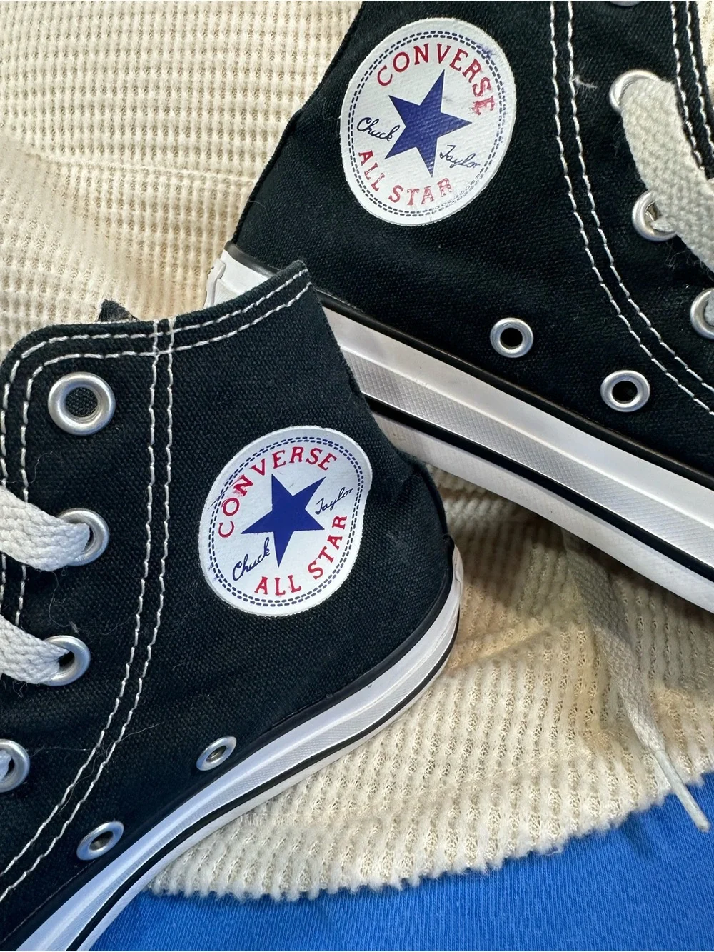 Converse Chuck Taylor All Star High Top Black White Timeless Youth Size 12.5 EUC
